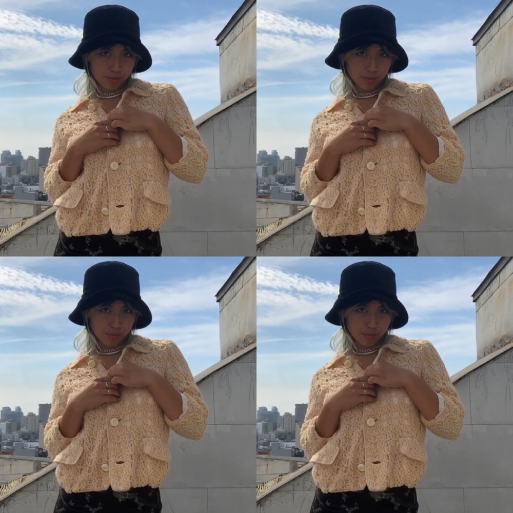 vintage button up sweater